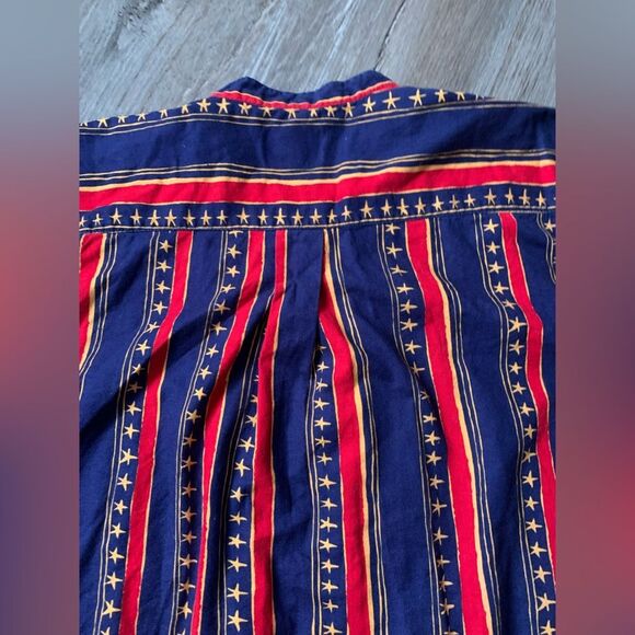 VTG Retro Duck Head Stars Stripes USA Western Funky Button Down Shirt Size XL - Picture 10 of 10